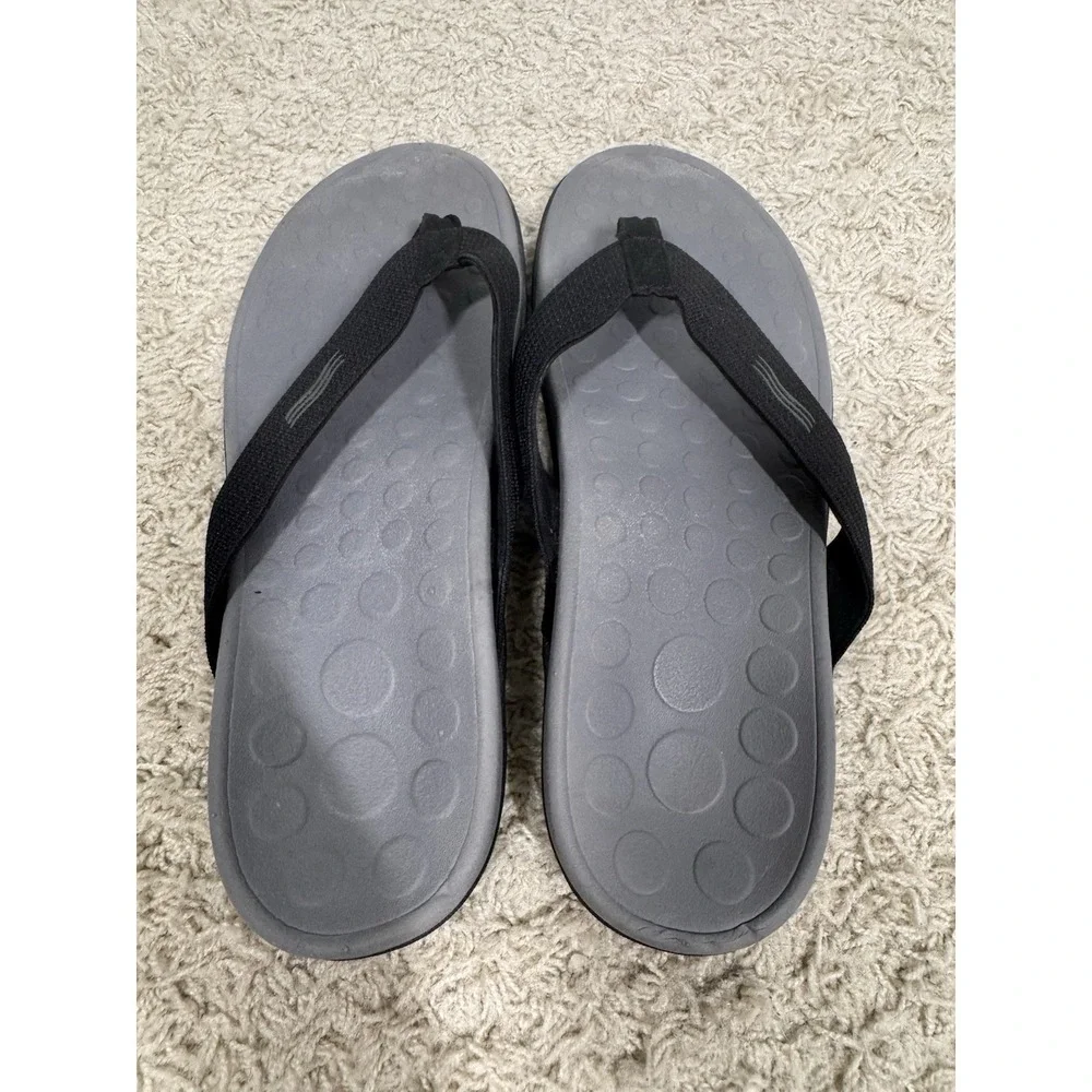 Vionic 44Wave Sandals Black Orthotic Flip Flop Arch Support Comfort Thong M9 W10